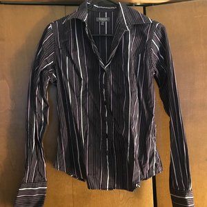 TM Lewin tailored cotton button-up blouse (for use with cufflinks)